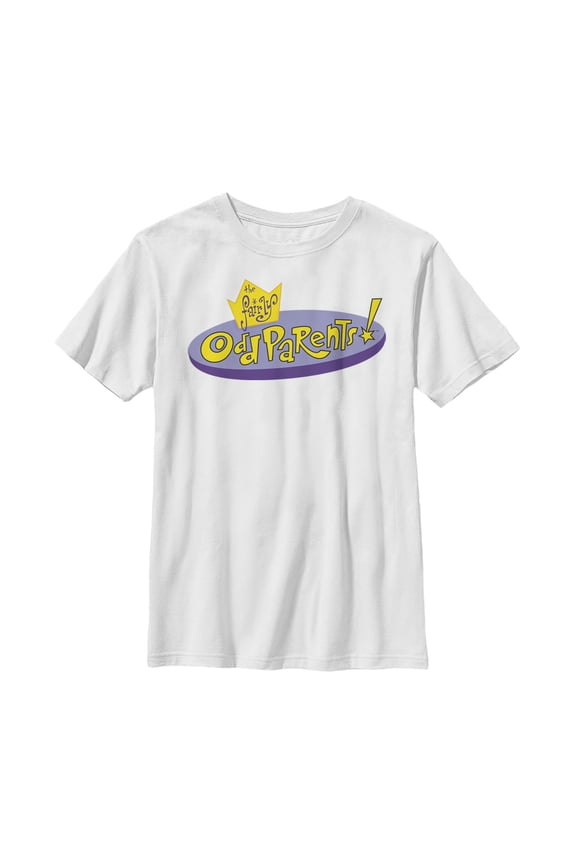 Boy's The Fairly OddParents Classic Logo Graphic Tee White Medium