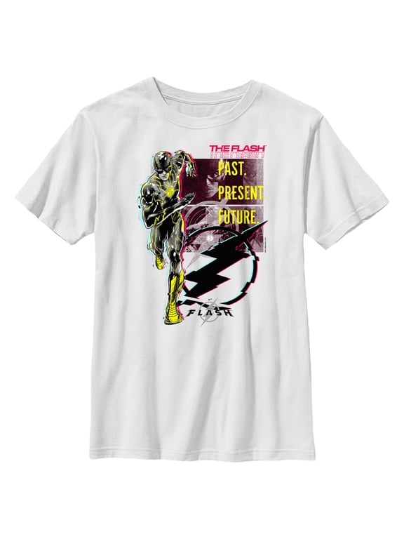 Boy's The Flash Barry Allen Glitch Graphic Tee White Small