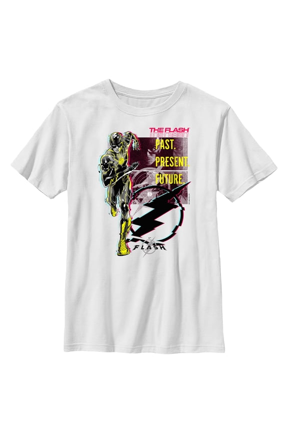 Boy's The Flash Barry Allen Glitch Graphic Tee White X Large