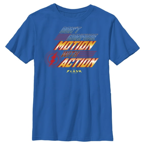 Boy's The Flash Don't Confuse Motion Graphic Tee Royal Blue Large