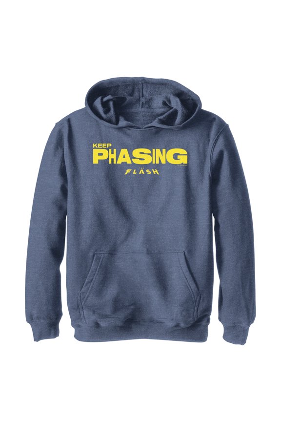 Boy's The Flash Keep Phasing Pull Over Hoodie Navy Blue Heather Large