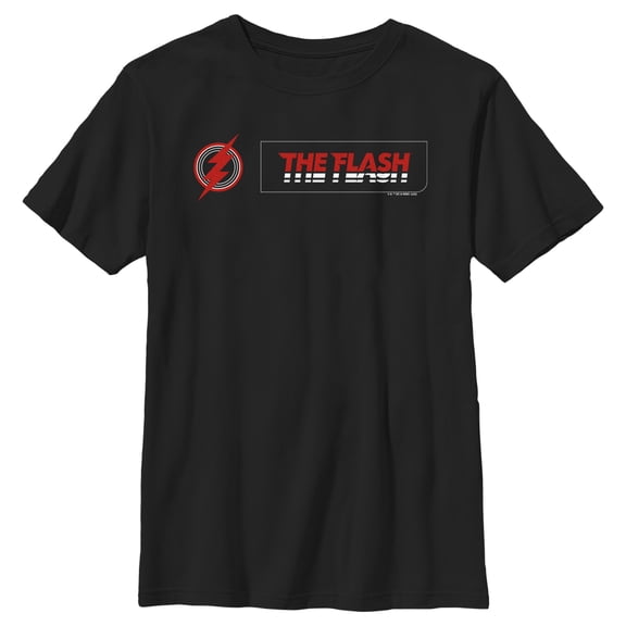 Boy's The Flash Lightning Bolt Title Movie Graphic Tee Black Large