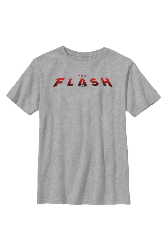Boy's The Flash Movie Official Logo Graphic Tee Athletic Heather Large