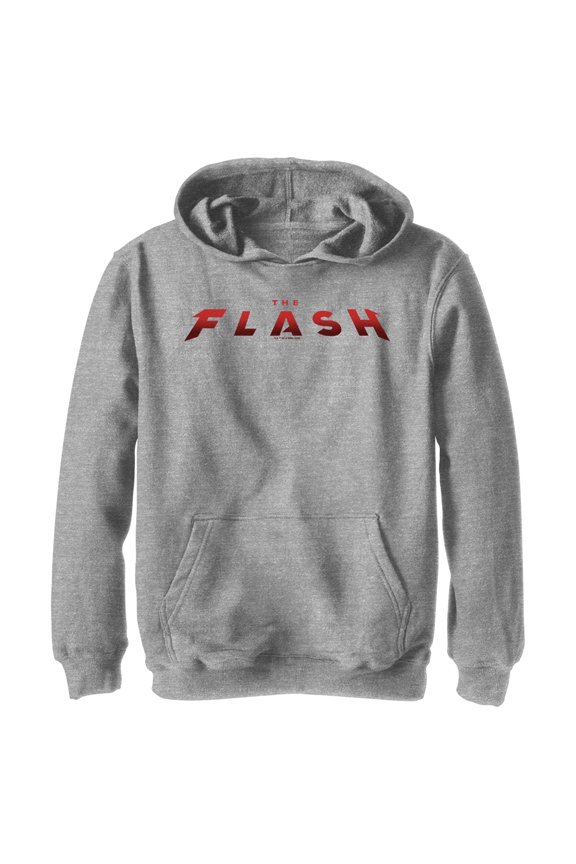 Boy's The Flash Movie Official Logo  Pull Over Hoodie Athletic Heather Medium
