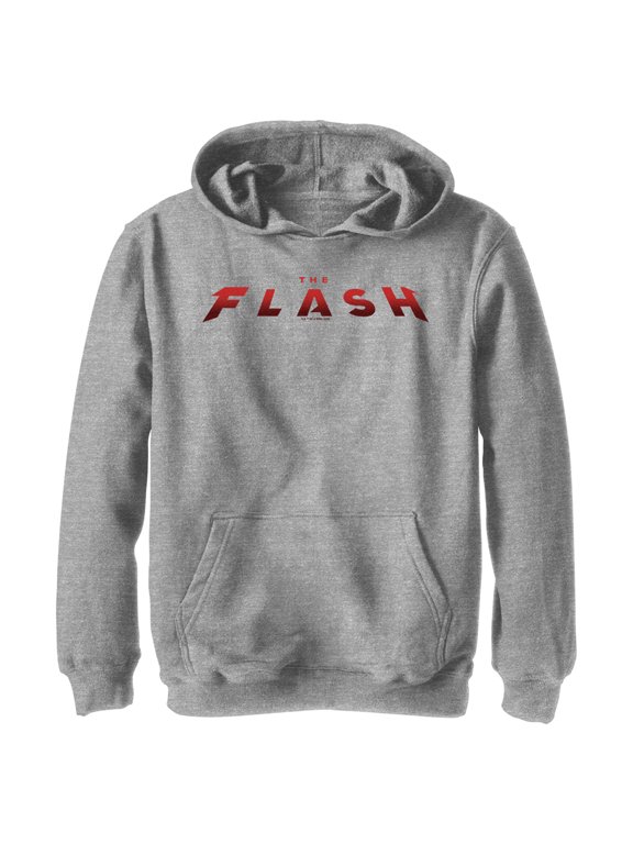 Boy's The Flash Movie Official Logo Pull Over Hoodie Athletic Heather Medium