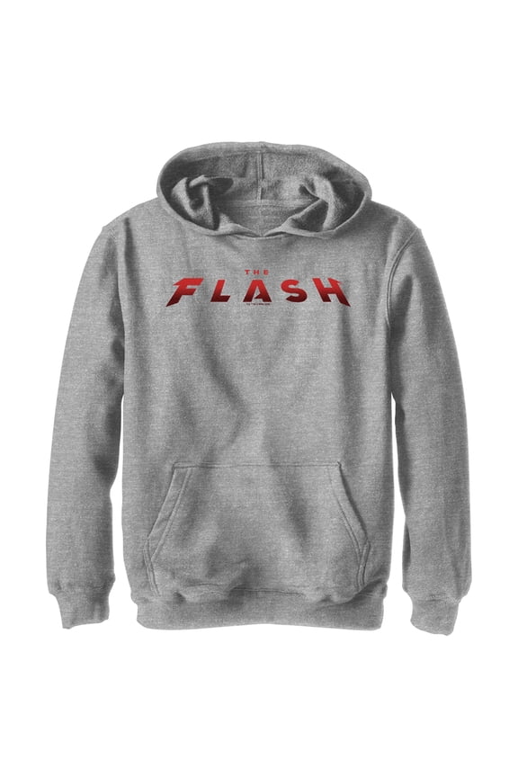 Boy's The Flash Movie Official Logo  Pull Over Hoodie Athletic Heather X Large