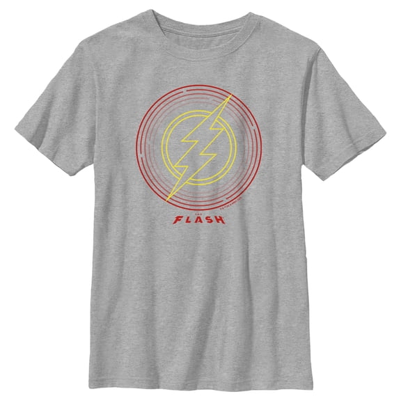 Boy's The Flash Neon Lightning Bolt Stamp Graphic Tee Athletic Heather Large