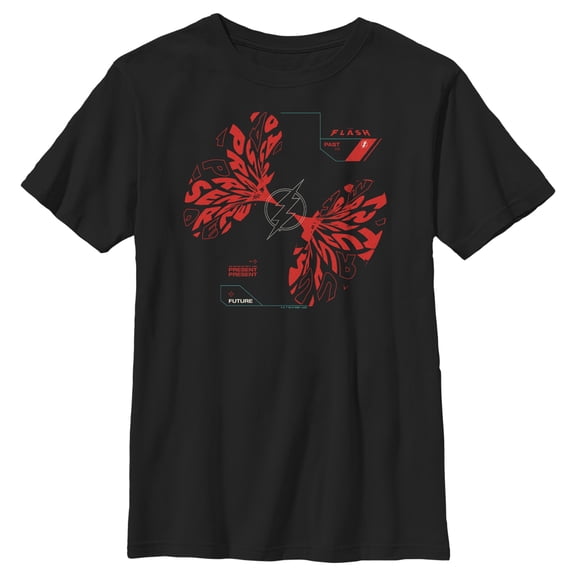 Boy's The Flash Past, Present, and Future Collage Graphic Tee Black Small