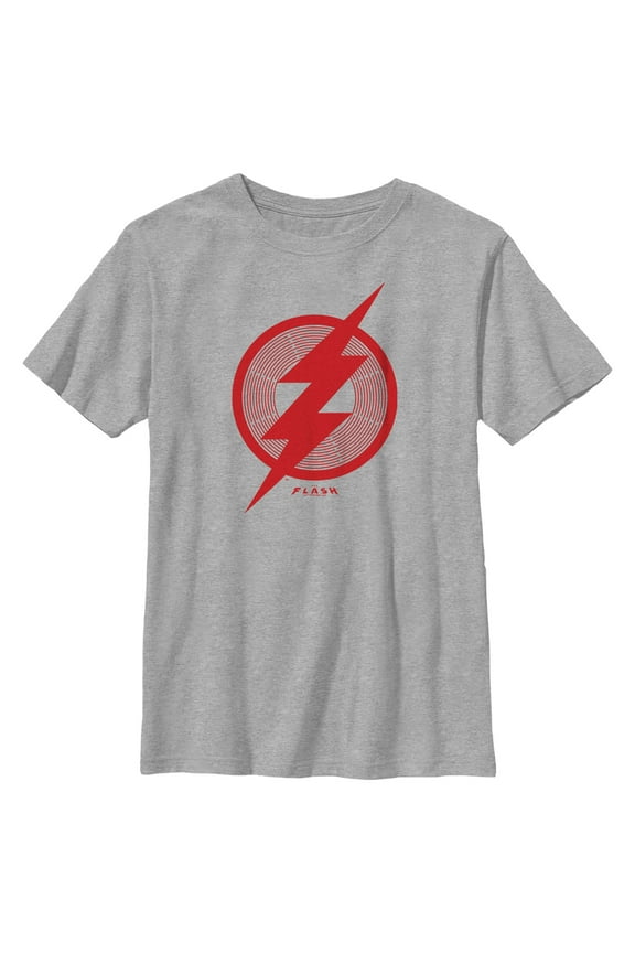 Boy's The Flash Red Lightning Bolt Symbol Graphic Tee Athletic Heather Small