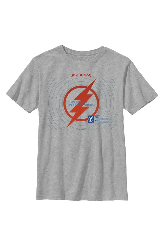 Boy's The Flash Saving the Future Red Lightning Bolt Graphic Tee Athletic Heather Medium