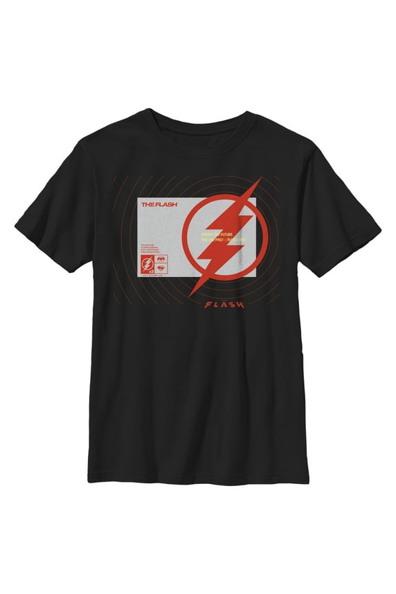 Boy's The Flash Saving the Future and the Past Lighting Bolt Graphic Tee Black Large