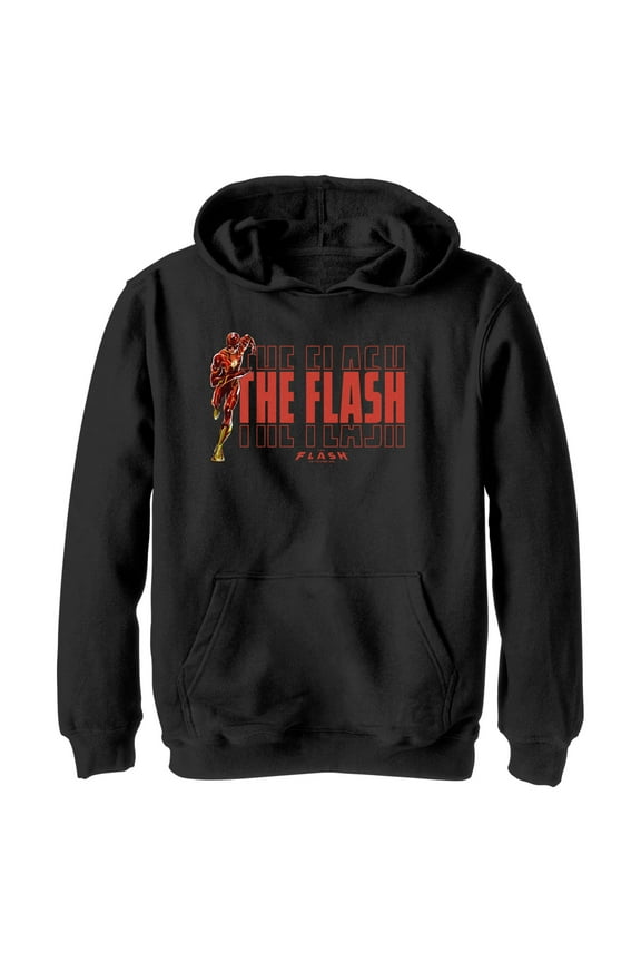 Boy's The Flash Speedster Barry Allen Logo  Pull Over Hoodie Black Medium