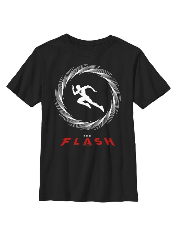 Boy's The Flash Speedster Barry Allen Silhouette Graphic Tee Black Large