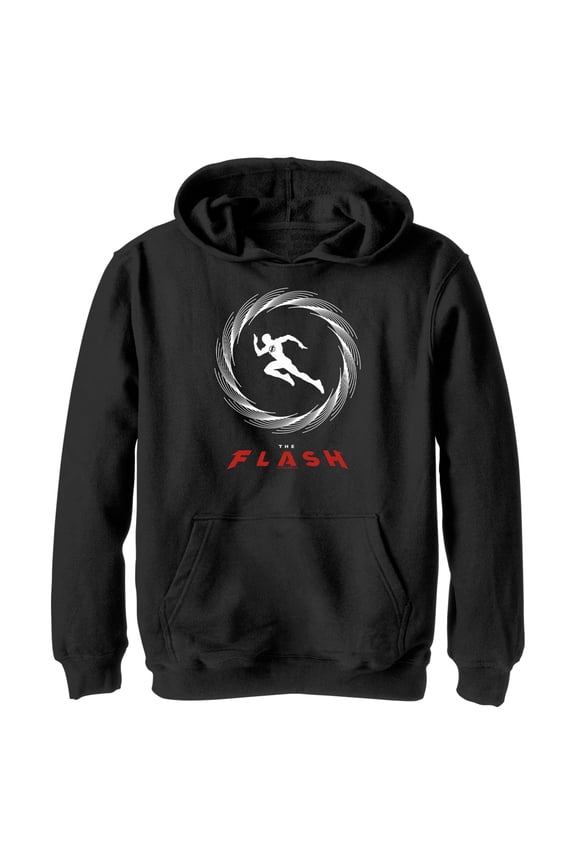Boy's The Flash Speedster Barry Allen Silhouette Pull Over Hoodie Black Medium