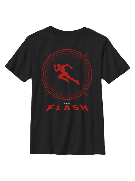 Boy's The Flash Speedster Red Silhouette Graphic Tee Black X Large