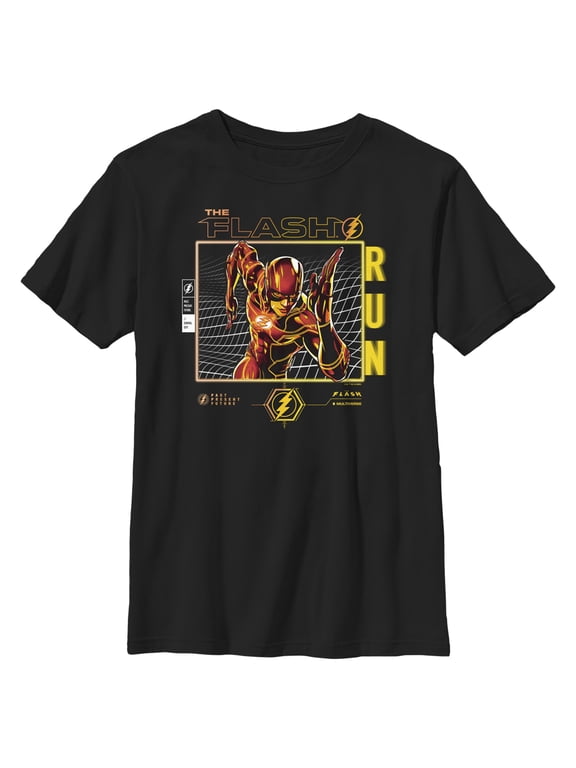 Boy's The Flash Speedster Run Graphic Tee Black Large