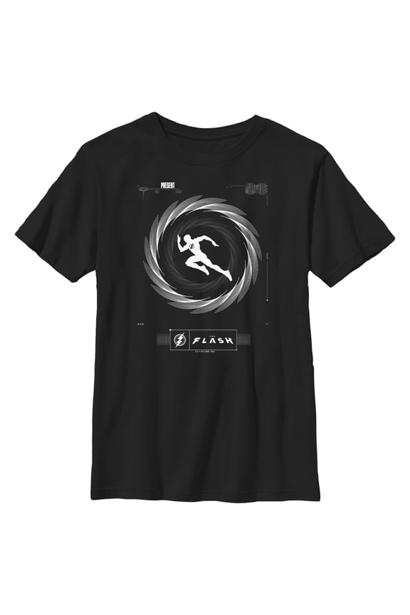Boy's The Flash Speedster Silhouette Graphic Tee Black Medium