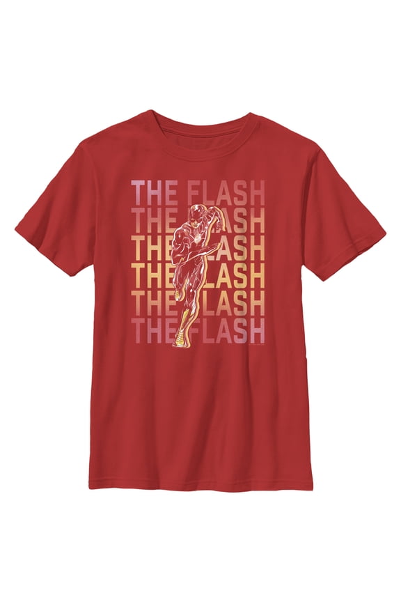 Boy's The Flash Speedster Stacked Logo Graphic Tee Red X Small