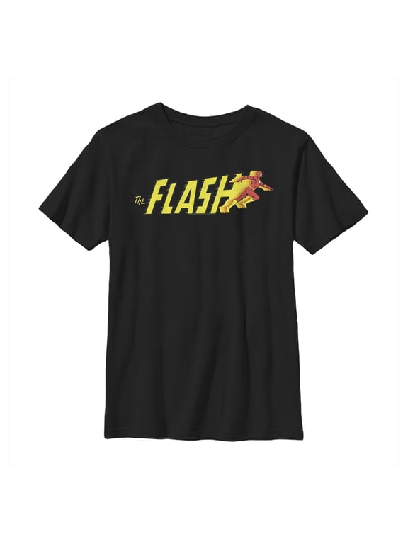 Boy's The Flash Speedy Logo Graphic Tee Black Large