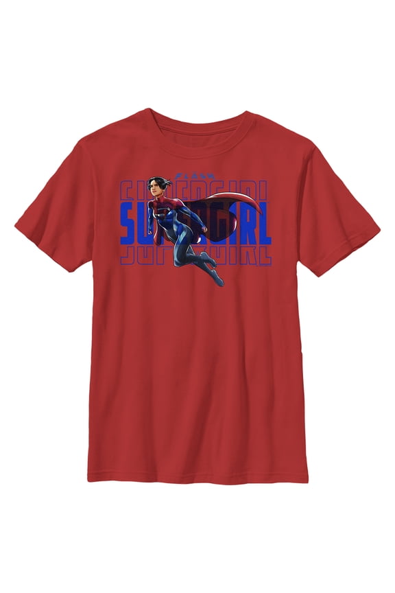 Boy's The Flash Supergirl Sky Flight  Graphic Tee Red Large