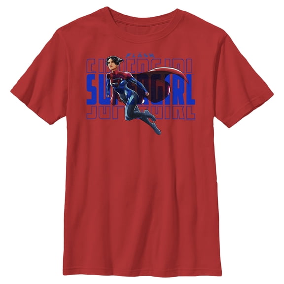 Boy's The Flash Supergirl Sky Flight Graphic Tee Red Large