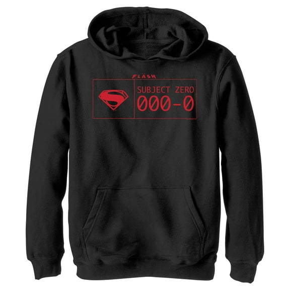 Boy's The Flash Superman Subject Zero  Pull Over Hoodie Black Medium