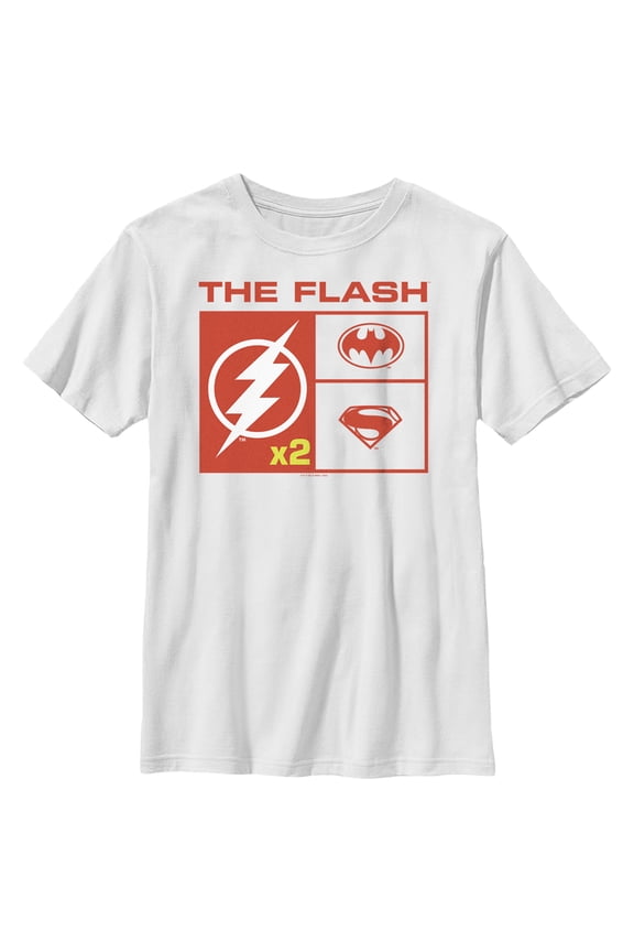 Boy's The Flash Team Icons Graphic Tee White Large