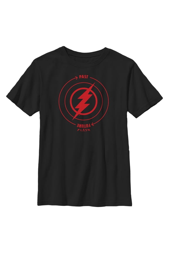 Boy's The Flash Time Travel Lightning Bolt Graphic Tee Black Small