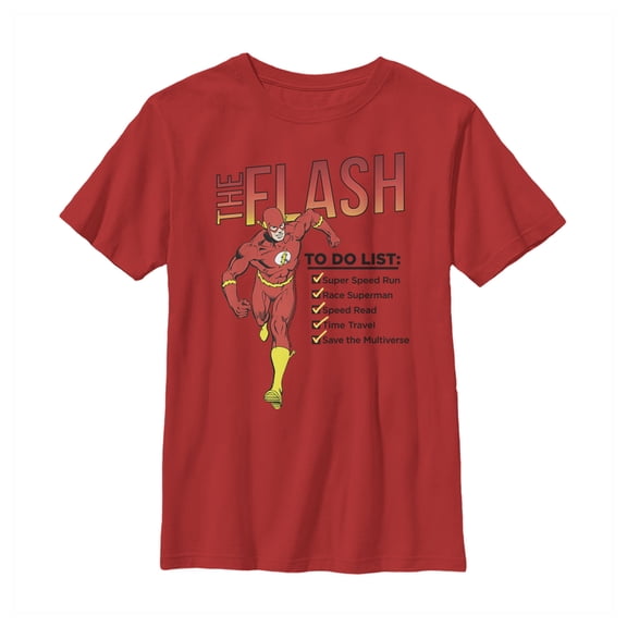Boy's The Flash To Do List Graphic Tee Red Small