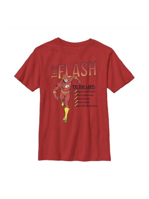 Boy's The Flash To Do List Graphic Tee Red X Small