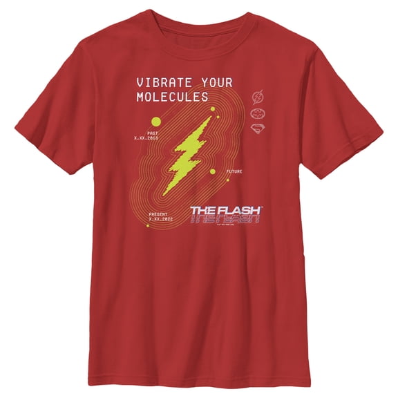 Boy's The Flash Vibrate Your Molecules Graphic Tee Red Medium