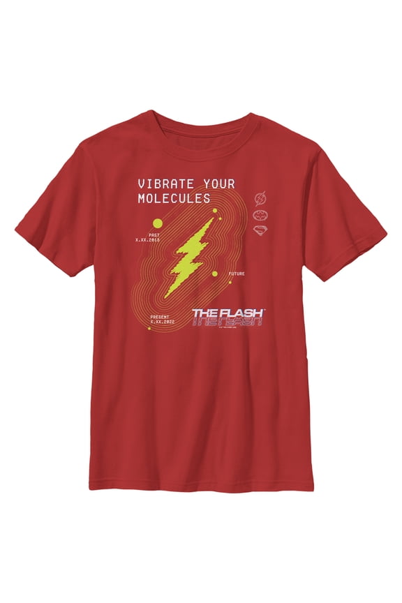 Boy's The Flash Vibrate Your Molecules Graphic Tee Red X Large