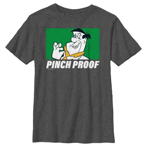 Boy's The Flintstones Fred Pinch Proof  Graphic Tee Charcoal Heather X Large