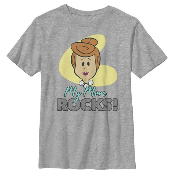Boy's The Flintstones My Mom Rocks Graphic Tee Athletic Heather Large