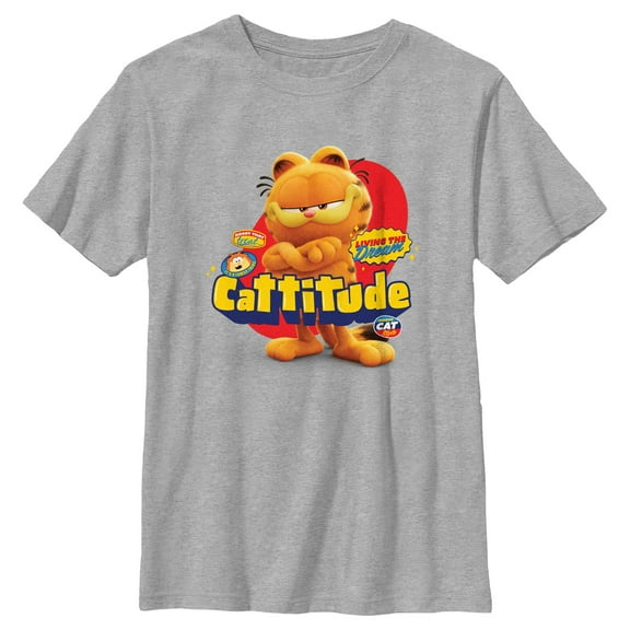Boy's The Garfield Movie Cattitude Graphic Tee Athletic Heather X Large