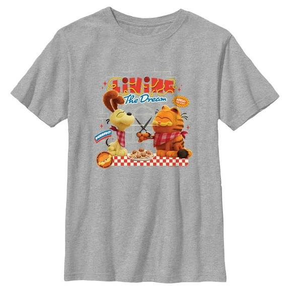 Boy's The Garfield Movie Living the Dream  Graphic Tee Athletic Heather X Large