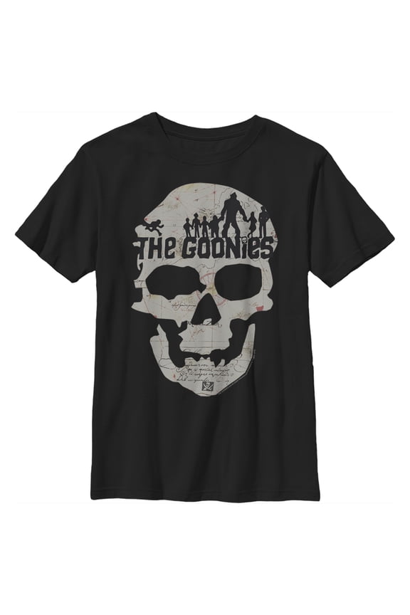 Boy's The Goonies Skull Map Logo Graphic Tee Black X Large