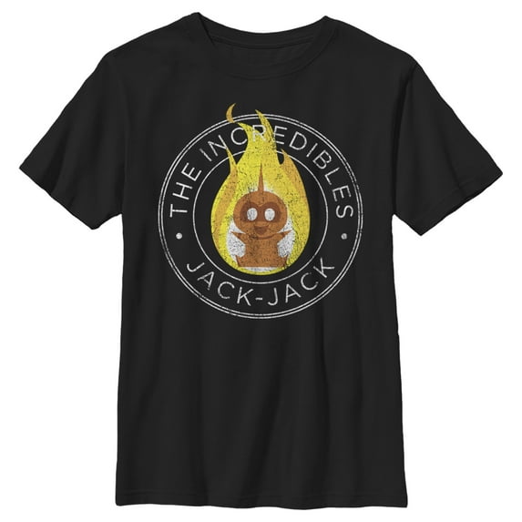 Boy's The Incredibles 2 Vintage Jack-Jack Emblem Graphic Tee Black X Small