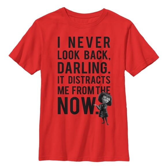 Boy's The Incredibles Edna Mode Never Look Back Graphic Tee Red Large