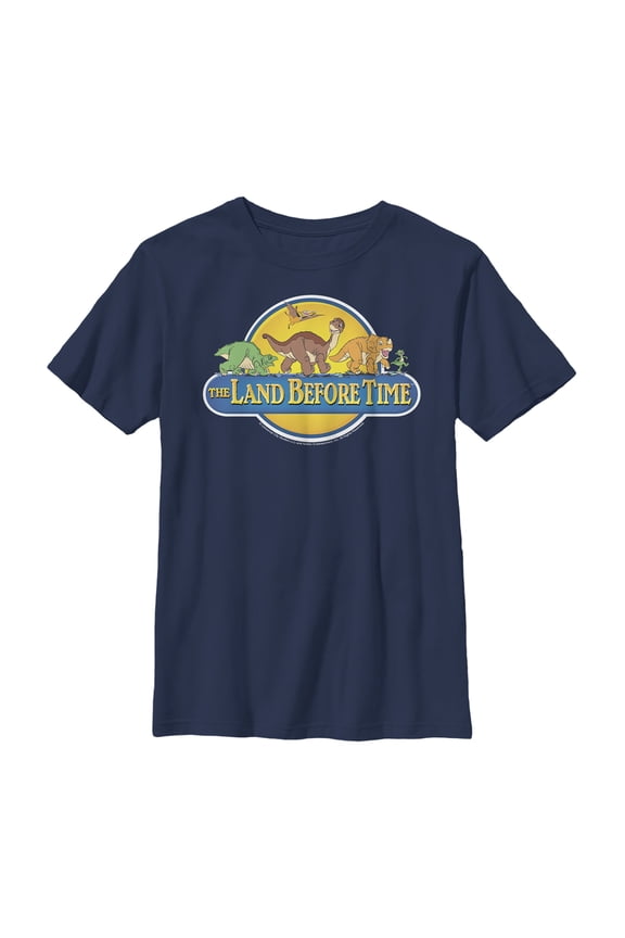 Boy's The Land Before Time Character Title Graphic Tee Navy Blue Small