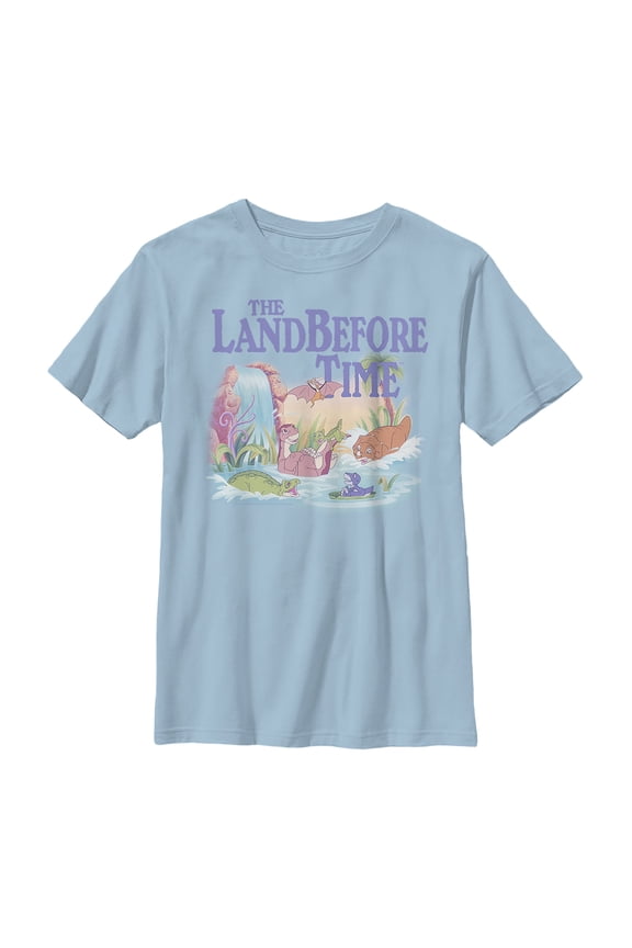 Boy's The Land Before Time Dinosaur Summer Splash Graphic Tee Light Blue Medium