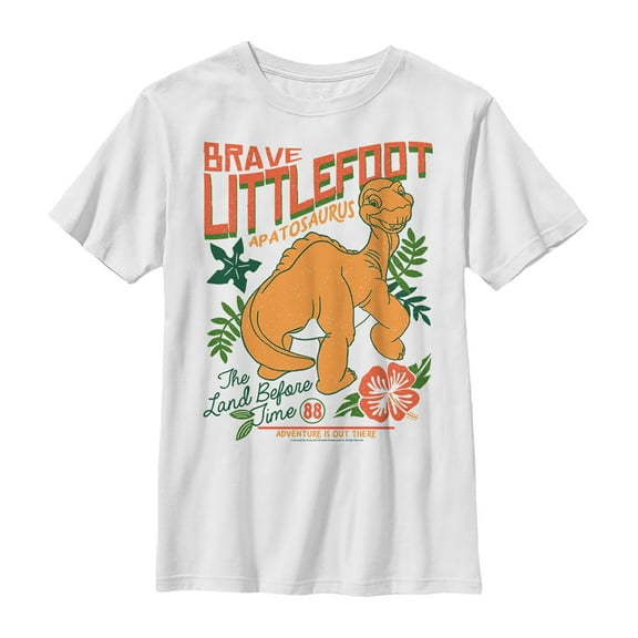 Boy's The Land Before Time Tropical Littlefoot Poster  Graphic Tee White Large