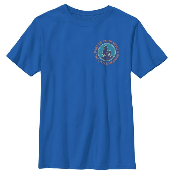 Boy's The Little Mermaid Ariel Part of Your World Quote Graphic Tee Royal Blue Medium