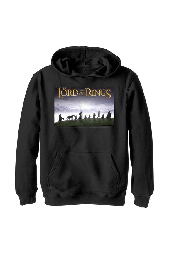 Boy's The Lord of the Rings Fellowship of the Ring Movie Poster Pull Over Hoodie Black X Large