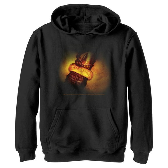 Boy's The Lord of the Rings Fellowship of the Ring One Ring Pull Over Hoodie Black Medium