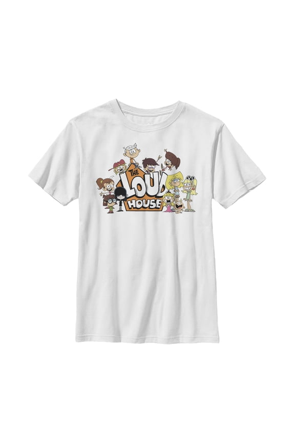 Boy's The Loud House Family Logo  Graphic Tee White Large