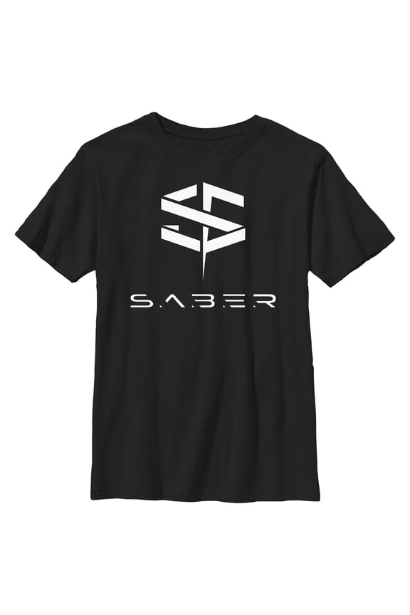 Boy's The Marvels S.A.B.E.R. Logo Graphic Tee Black Medium
