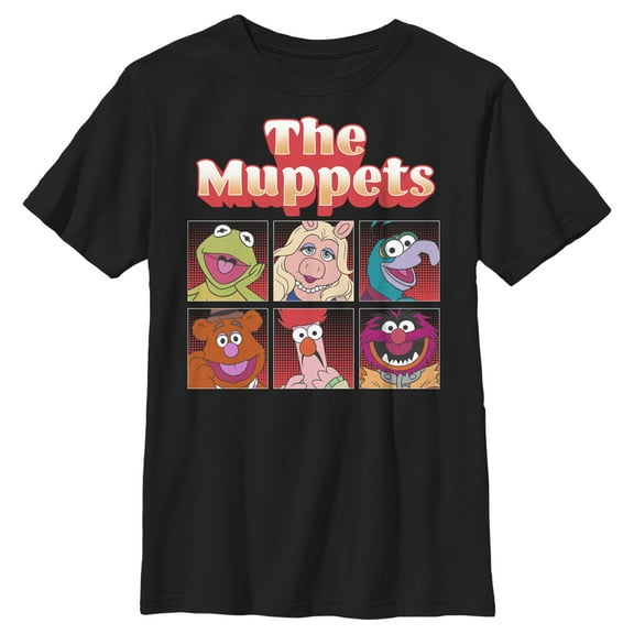 Boy's The Muppets Boxed Characters Graphic Tee Black Large