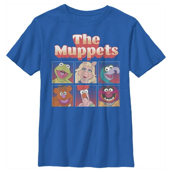 Boy's The Muppets Boxed Characters Graphic Tee Royal Blue X Small
