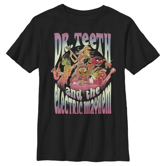 Boy's The Muppets Electric Mayhem  Graphic Tee Black X Large